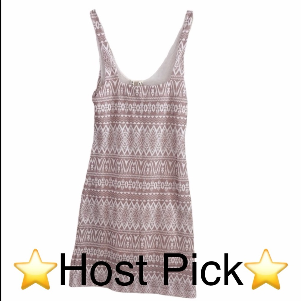 Free People Tunic Tank XS Pink White Aztec Geometric Drapey Boho Lined
